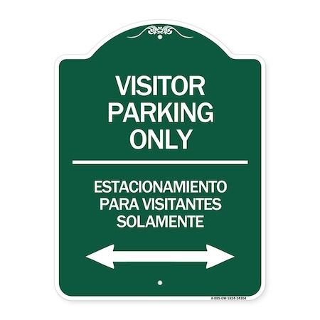 Signmission Bilingual Reserved Parking Visitor Parking Only Estacionamiento Para Visitantes, A-DES-GW-1824-24304 A-DES-GW-1824-24304